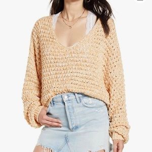 Free People Women's Coconut V Sweater Sandy Combo XS